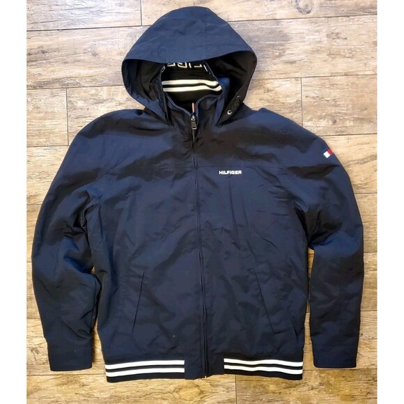 Tommy Hilfiger Men's Performance Hooded Jacket Size Large Black - Picture 8 of 12